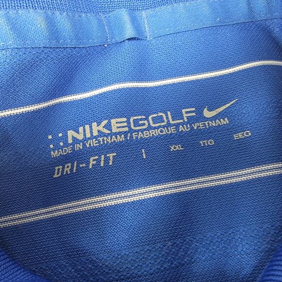 Nike Golf Dri Fit Polo Shirt Mens XXL Blue Striped Outdoors Summer Casual - Picture 4 of 11